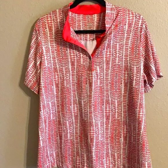 Tail Tops - Tail XL vibrant coral short sleeve athletic golf tennis polo button shirt top